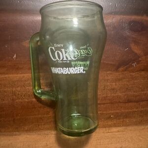 Coca Cola Whataburger Green Glass Mug